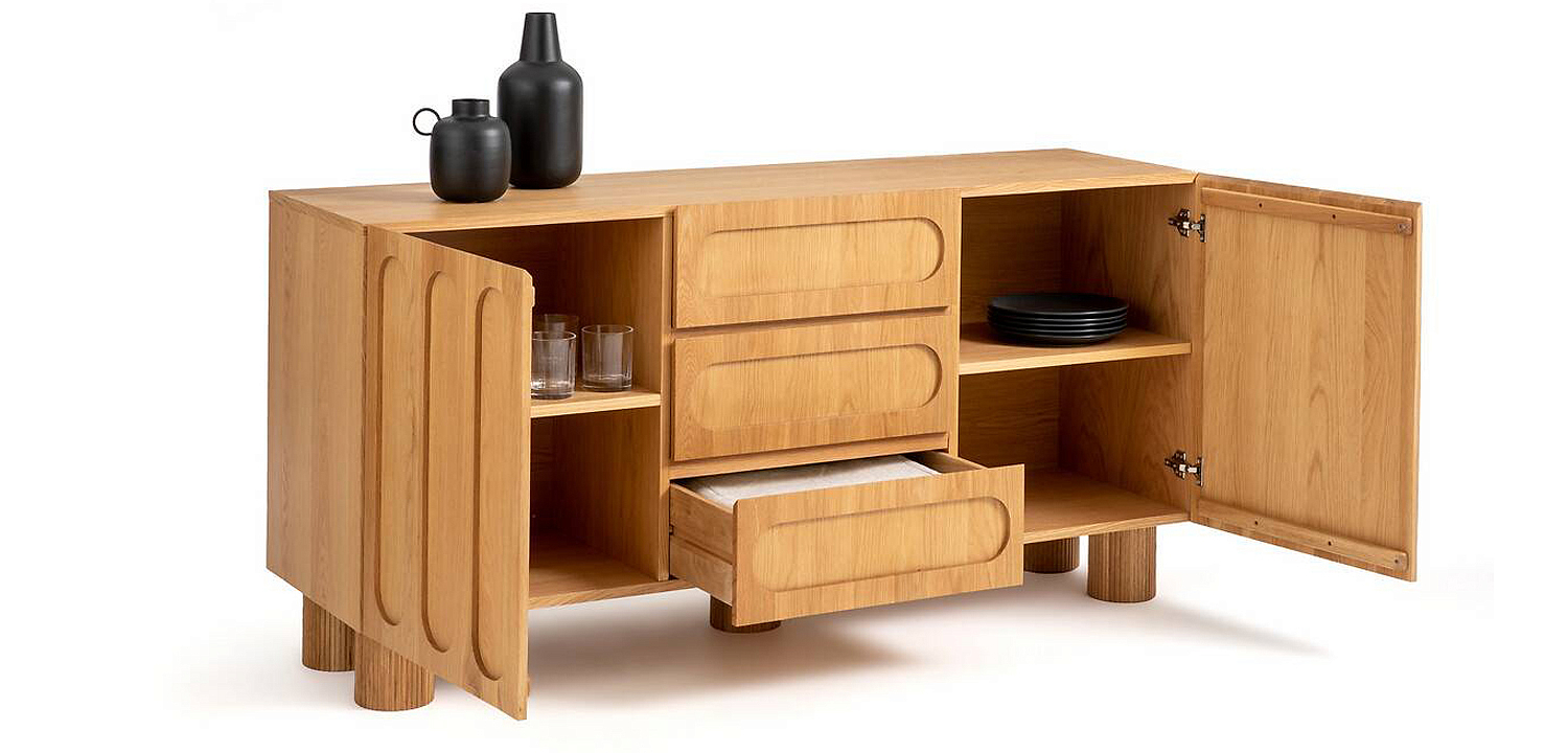 Комод Jakob Oak Chest of Drawers из массива дуба с 3-мя ящиками и 2-мя дверцами Комод Jakob Oak Chest of Drawers из массива дуба с 3-мя ящиками и 2-мя дверцами - Loft-Concept в Костроме
