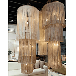 Люстра круглая трехъярусная из бахромы Milk Gradient Braided Fringe варинант исполнения - 2 | Loft Concept в Костроме