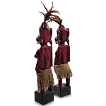 Комплект из 2-х деревянных статуэток Asmat Wooden Statuettes Dark Red варинант исполнения - 2 | Loft Concept в Костроме