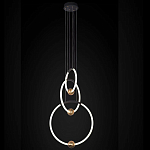 Люстра подвесная светодиодная с 3-мя кольцами Bronze Ring Chandelier варинант исполнения - 1 | Loft Concept в Костроме