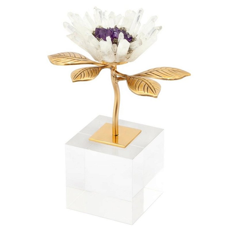 Статуэтка Flower Krizia Белый Золотой Фиолетовый Статуэтка Flower Krizia Белый Золотой Фиолетовый в Костроме | Loft Concept