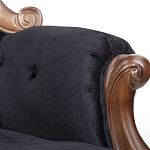 Кресло с мягкой обивкой из черного велюра на 4-х деревянных ножках Evelyn Classical Armchair варинант исполнения - 5 | Loft Concept в Костроме