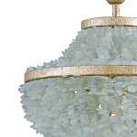 Подвесной светильник трёхъярусный с каскадом из стеклянных декоративных элементов Shining Sea Glass варинант исполнения - 1 | Loft Concept в Костроме