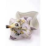 Шкатулка фиолетового цвета с рисунком бабочек и крышкой с фигуркой птицы на ветке Eden Garden варинант исполнения - 6 | Loft Concept в Костроме