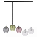 Подвесной светильник каскадный с 5-ю фактурными стеклянными плафонами Cascade with Relief Lampshades варинант исполнения - 1 | Loft Concept в Костроме