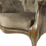 Кресло с мягкой обивкой из коричневого велюра на 4-х деревянных ножках Evelyn Classical Armchair варинант исполнения - 5 | Loft Concept в Костроме