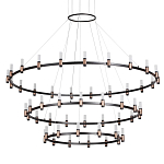 Люстра подвесная с тремя круглыми ярусами и цилиндрическими плафонами Arnaut Light варинант исполнения - 1 | Loft Concept в Костроме