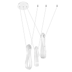 Подвесной светильник белого цвета с 3-мя изогнутыми плафонами Flow Loop варинант исполнения - 4 | Loft Concept в Костроме