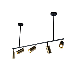 Люстра линейная с 5-ю цилиндрическими плафонами цвета латунь TRIBES CHANDELIER варинант исполнения - 2 | Loft Concept в Костроме