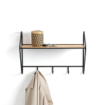 Настенная вешалка с полкой из ротанга Bourn Shelf-hanger варинант исполнения - 2 | Loft Concept в Костроме