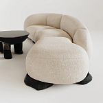 Диван Cannes трехместный с обивкой букле молочного цвета варинант исполнения - 2 | Loft Concept в Костроме