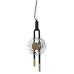 Подвесной светильник черного цвета с прозрачным стеклянным плафоном и золотистой центральной вставкой Virelia  варинант исполнения - 1 | Loft Concept в Костроме