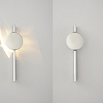 Бра с круглым зеркальным диском на прямоугольном соновании Reflection Circle Glow варинант исполнения - 2 | Loft Concept в Костроме