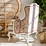 Кресло из массива бука бежевое с растительным орнаментом Raffael Beige Floral Armchair варинант исполнения - 11 | Loft Concept в Костроме