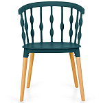 Пластиковый стул на ножках из массива бука Ferret Spiral Green варинант исполнения - 2 | Loft Concept в Костроме