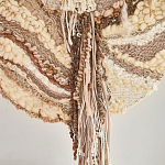 Овальный Современный Гобелен Абстракция в бежевых тонах Shallow варинант исполнения - 2 | Loft Concept в Костроме