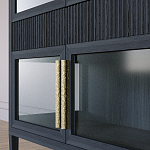 Витрина Primo со стеклянными фасадами и 2 ящиками Черный дуб варинант исполнения - 5 | Loft Concept в Костроме