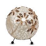 Настольная лампа из перламутра на металлическом каркасе Indonesian Ball варинант исполнения - 2 | Loft Concept в Костроме