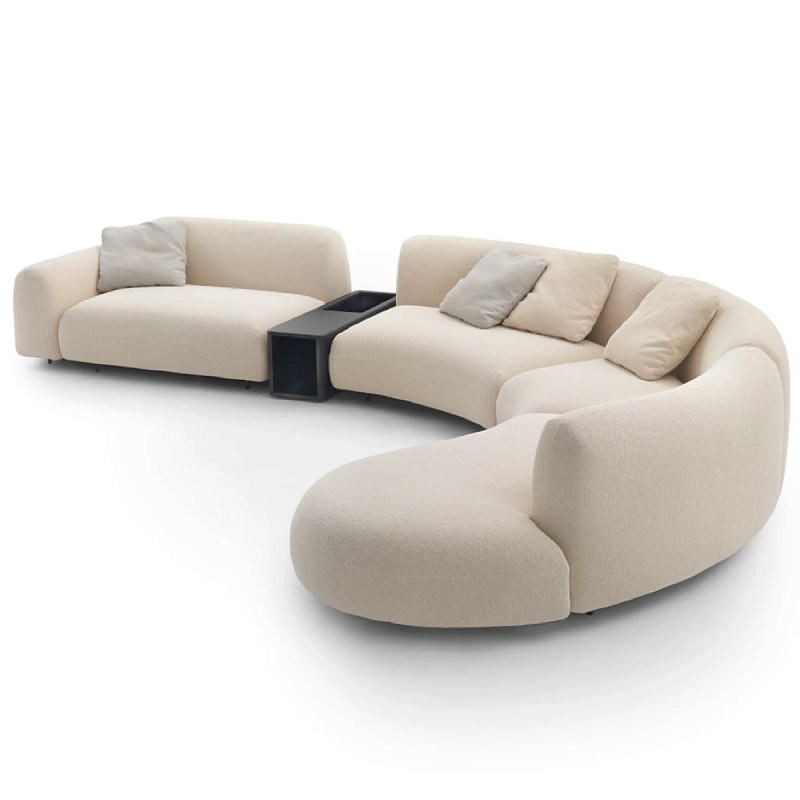 Большой диван для гостиной California Sofa Молочный Латунь Черный Большой диван для гостиной California Sofa Молочный Латунь Черный в Костроме | Loft Concept