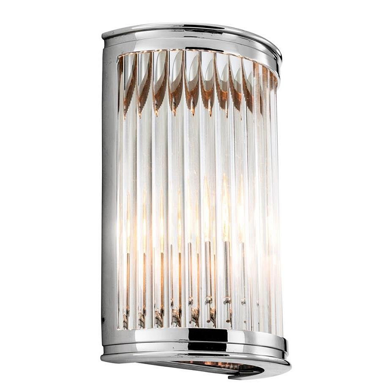 Бра Wall Lamp Alice Nickel Никель Прозрачное Стекло Бра Wall Lamp Alice Nickel Никель Прозрачное Стекло в Костроме | Loft Concept
