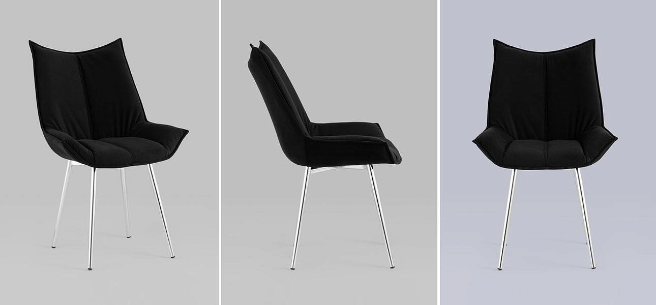 Стул Oslo Chair Черный Велюр Стул Oslo Chair Черный Велюр - Loft-Concept в Костроме