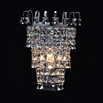 Бра настенное цвета хром с прозрачными квадратными хрустальными подвесками Crystal Regena варинант исполнения - 2 | Loft Concept в Костроме