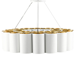 Люстра круглая фактурная в сочетании белого и золотого цвета Wide Stripes of Ribbon варинант исполнения - 3 | Loft Concept в Костроме