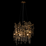 Подвесная люстра в виде ветвей деревьев золотого цвета с прозрачными подвесками-каплями 8 и 14 ламп Droplet Chandelier варинант исполнения - 3 | Loft Concept в Костроме
