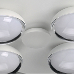 Потолочный светильник овальной формы белого цвета с 7-ю лампами Lunar Pebbles варинант исполнения - 11 | Loft Concept в Костроме