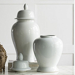 Ваза белая с крышкой однотонная Chinoiserie Ceramics варинант исполнения - 3 | Loft Concept в Костроме