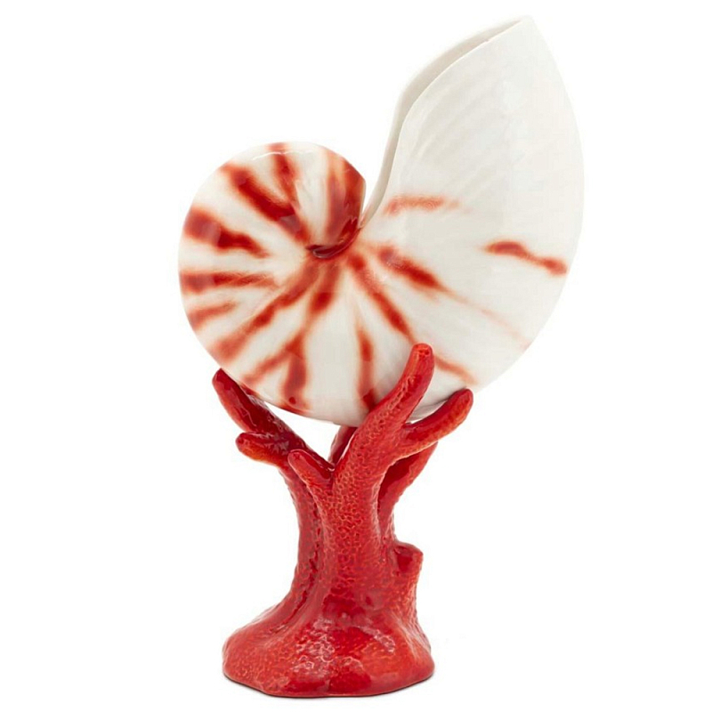 Статуэтка Seashell Bisc. With Base Белый Красный Черный Статуэтка Seashell Bisc. With Base Белый Красный Черный в Костроме | Loft Concept