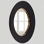 Чёрное настенное зеркало с золотым кантом Porunalia варинант исполнения - 1 | Loft Concept в Костроме