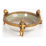 Чаша фарфоровая на бронзовых ножках в виде ангелов Porcelain Angels of Paradise варинант исполнения - 2 | Loft Concept в Костроме