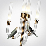 Торшер с 2-мя фигурками птиц на изогнутых прозрачных трубках Ganthea варинант исполнения - 3 | Loft Concept в Костроме