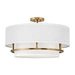 Потолочный светильник с двухслойным белым текстильным абажуром Hinkley варинант исполнения - 1 | Loft Concept в Костроме