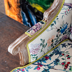 Диван из натурального бука бежевый с изображением птиц и цветов Beige Green Chinoiserie Garden Sofa варинант исполнения - 5 | Loft Concept в Костроме