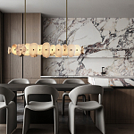 Подвесной светильник с фигурными элементами из белого алебастра Cryptocrystalline Stone варинант исполнения - 9 | Loft Concept в Костроме