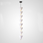 Подвесной светильник светодиодный в виде ряда белых металлических конусов  Herringbone варинант исполнения - 4 | Loft Concept в Костроме