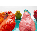 Декоративное дизайнерское блюдо разноцветные попугаи  варинант исполнения - 3 | Loft Concept в Костроме