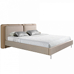 Кровать двуспальная серая с изголовьем из экокожи и ткани Modern Look варинант исполнения - 1 | Loft Concept в Костроме