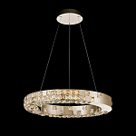 Люстра золотая в форме кольца с мозаичным хрустальным оформлением Sparks of Crystal варинант исполнения - 1 | Loft Concept в Костроме