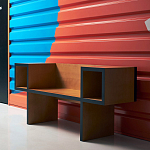 Дизайнерская скамейка  Canton  Beech and Black Bench варинант исполнения - 6 | Loft Concept в Костроме