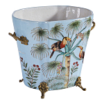 Кашпо из голубого фарфора с бронзовыми элементами Blue Garden варинант исполнения - 3 | Loft Concept в Костроме