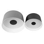 Потолочный светильник с 2-мя цилиндрическими абажурами серого и черного цвета Urban Dome варинант исполнения - 1 | Loft Concept в Костроме