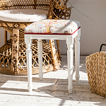 Банкетка одноместная из массива бука бежевая с растительным орнаментом Raffael Beige Floral Banquette варинант исполнения - 7 | Loft Concept в Костроме