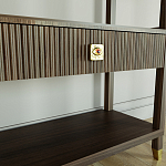 Стеллаж Elsa Dreams Walnut со стеклянными полками и ящиком варинант исполнения - 5 | Loft Concept в Костроме