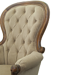Кресло с мягкой обивкой из светло-коричневого велюра на 4-х деревянных ножках Evelyn Classical Armchair варинант исполнения - 5 | Loft Concept в Костроме