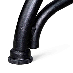 Обеденный стол с прямоугольной столешницей из стекла на черных металлических ножках White Marble варинант исполнения - 6 | Loft Concept в Костроме