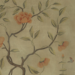 Обои ручная роспись Gustavian Tree of Life Special Colourway on brown Williamsburg варинант исполнения - 1 | Loft Concept в Костроме