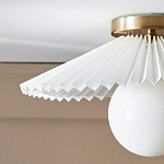 Потолочный светильник с белым плиссированным абажуром Headquarters варинант исполнения - 3 | Loft Concept в Костроме